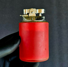 Vintage Mid Century Italian Murano Red Satin Glass Table Lighter 1950s picture