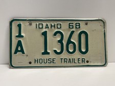 1968 Idaho House Trailer license plate 1A 1360 Ada County Boise Meridian Eagle picture