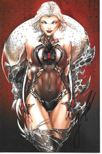 WHITE WIDOW #2 SKULL VIRGIN VARIANT SIGNED JAMIE TYNDALL W/COA ABSOLUTE 2019 B/B picture