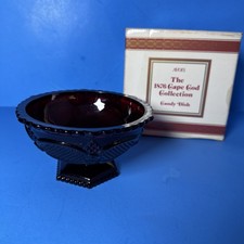 Avon 1876 Cape Cod Collection Red Ruby Glass Pedestal Candy Dish Bowl 6