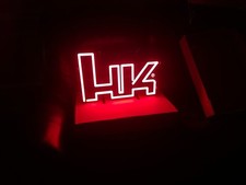 RARE Authentic Heckler & Koch - HK Large Shelf/Hanging LED Neon Sign - See Video picture
