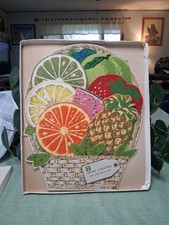 Vintage H.J. Stotter Fruit Shaped Coasters in Basket-PLEASE READ DESCRIPTION--(C picture