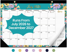 Desk Calendar 2026-2027, Jul 2026-Dec 2027, 18-Month, 17