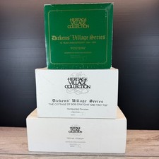 Dept 56 Dickens Village Bob Cratchit Tiny Tim Royal Coach Postern Lot Boxed Vtg picture