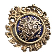 Antique Silver Sporrong Gustaf V Royal Presentation Brooch Royal Arms of Sweden picture
