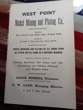 1872 print ad WEST POINT Nickel Mining & Plating Co. Jersey City NJ pulman Cars picture