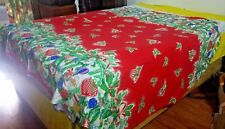 Vintage  Springs Industries Christmas Ornaments Tablecloth 72 X 84 picture