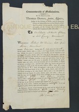 1806 antique LEGAL DOCUMENT boston ma ROBERT McNEILL ESTATE merchant DAWES picture