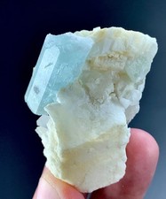 186 Carat Aquamarine With Feldspar Crystal Specimen From Pakistan picture