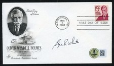 Byron White d2002 signed autograph FDC Supreme Court Justice BAS Stickered picture