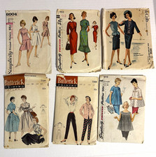 Lot 6-Vintage Simplicity McCall Butterick 50s 60s Women’s Sewing Patterns picture