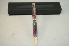 Handmade Pomegranate Martini (Red & Green) Pen with Gold Parts and Gift Box picture
