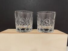 Two (2) Woodford Reserve Bourbon Whiskey Glencairn Crystal Etched Rocks Glasses picture