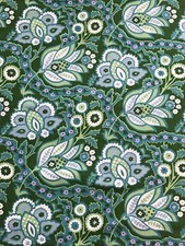 Jonelle Fabric 1969 ‘ Rebecca’ Bottle Green, Teal&Lilac Floral 60cm W X 50cm L picture