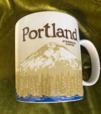 Starbucks Portland Oregon Collector Series 2011 Coffee Mug 16 oz Blue Mt Hood picture