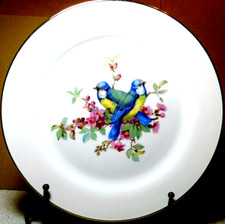 JKW~Western Germany Blue Birds Fine Porcelain Gold Trimmed 8.40