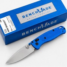 Benchmade 533 Mini Bugout Blue AXIS Lock Drop Point Plain Manual Pocketknife picture