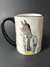 Hipster Stylist Animal City Hipster Horse Donkey 17.5 oz Mug White Black Handle picture