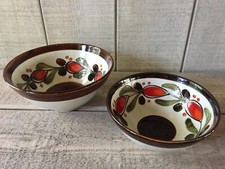 Schramberg Bernau Nesting Bowls German Pottery Folk Art Set/2 picture