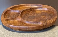 Vintage Digsmed Denmark Teak Serving Tray Platter Divided MCM Danish Modern 1960 picture