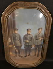 WWII Polish Army Officers Colorized Bubble Glass Framed Photograph 14 x 22 Inch picture