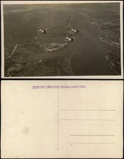 Riga Rīga Ри́га Aerial Photo Biplane Aircraft Military Latvia Photocard 1928 picture
