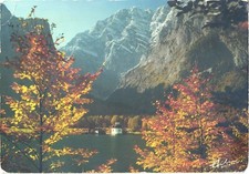 Königssee Germany St Bartholomä Church Watzmann Mountain Chrome Postcard 1989 picture