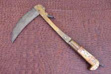 ANTIQUE ISLAMIC AFGHANI AFGHANISTAN FOLDING LOHAR BATTLE AXE DAGGER KNIFE (26822 picture