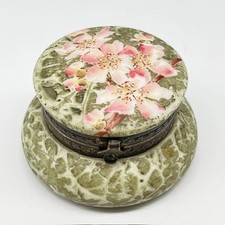  Antique CF Monroe Kelva Mottled Green Opal Art Glass Vanity Jar 4