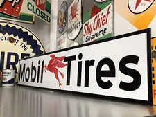 Antique Vintage Old Style Mobil Tires Sign Mobil Oil & Gas picture