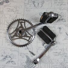 46T Vitg pre 1973 RALEIGH HERON Chrome 165mm Crankset Chainwheel with peddles picture