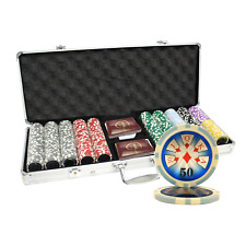 MRC POKER 500PCS 14G LASER GRAPHIC HIGH ROLLER POKER CHIPS SET WITH ALUM CASE picture