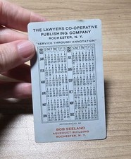 Vtg 1938 Lawyers Cooperative Publishing Rochester Advertising Pocket Calendar picture