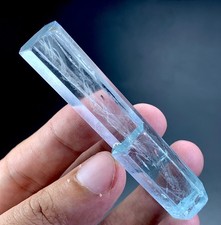 Rare Natural Aquamarine Crystal Point Rare DNA Strand Helix Inclusion Specimen picture