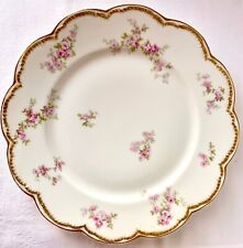 THEODORE HAVILAND LIMOGES DOUBLE GOLD DINNER PLATE, PINK ROSES, BLANK 11 picture