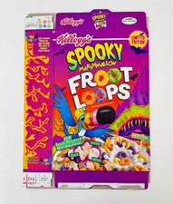 Vintage 2002 Kellogg's Spooky Marshmallow Froot Loops Cereal Box Halloween picture