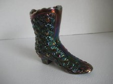 Fenton Iridescent Carnival Glass Boot Daisy picture