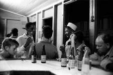 people drinking bier seated in a cafe Martinique 1950s Historic Old Photo picture