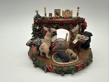 Danbury Mint Pug dogs Lighted 
