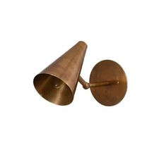 Mid Century Modern Brass Wall Sconce 1 Light Cone Sputnik Vintage Handmade picture