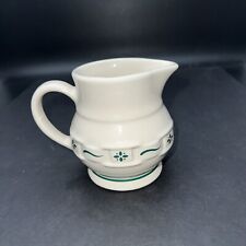 Longaberger Pitcher Creamer Pottery Woven Traditions Heritage Green Ivory 5