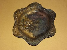 VINTAGE 1934 CHICAGO WORLD'S FAIR SOUVENIR BELGIAN VILLAGE COPPER DISH TRAY picture