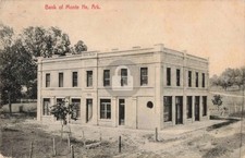 Monte Ne AR Arkansas Bank (now under Beaver Lake) c1910 RPPC Postcard COPY picture