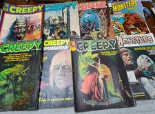 Vintage Lot Of 8 Horror Magazine Comic 1970s CREEPY, MONSTERS, EERIE, MARVEL picture