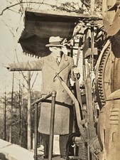 Lot 2 Vintage 1931 Heavy Machinery Photos Executive Steam Shovel Gears Stamped picture