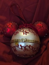 Vintage Disney Parks Mickey Mouse Ornament & Amber Cabochon Earring Estate... picture