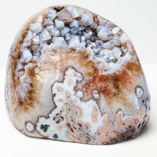 Citrine Agate Geode with Chalcedony Crystals, Polished Cut Base picture