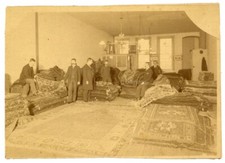 Persian Carpet Merchant 1880 Antique Iranian Rug Showroom Dealer Store Photo  picture