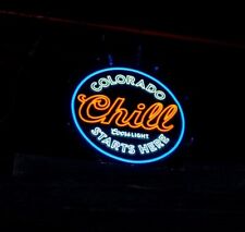 Beer Lager Chill Starts Here Colorado Vivid LED Neon Sign Light Lamp With Dimmer picture