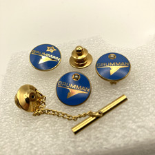Vintage Grumman Aerospace Employee Service Lapel Hat Pin Tie Tack Lot Gold Filed picture